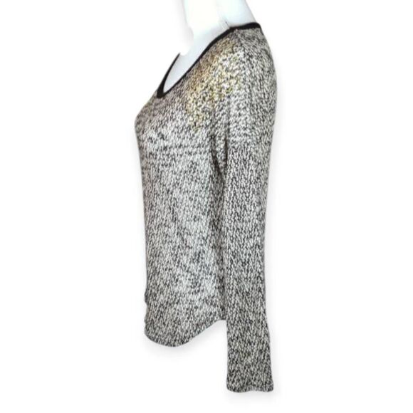 TEENBELL BLACK & BEIGE EMBELLISHED SHOULDER SWEATER SZ.S EUC. - Picture 4 of 7